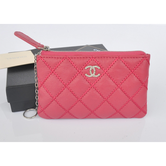 2014 Chanel Matelasse Zip Around Wallet Original Leather A35009 Peach