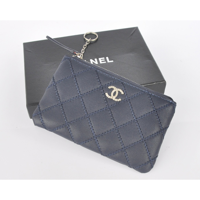 2014 Chanel Matelasse Zip Around Wallet Original Leather A35009 Royal