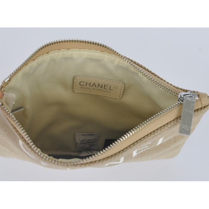 2014 Chanel Medium Canvas ipad mini Clutch bag A80118 Apricot