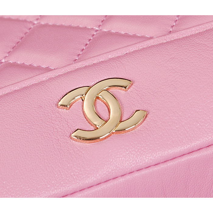 2014 Chanel Shopper Bag Sheepskin Leather A68071 Pink