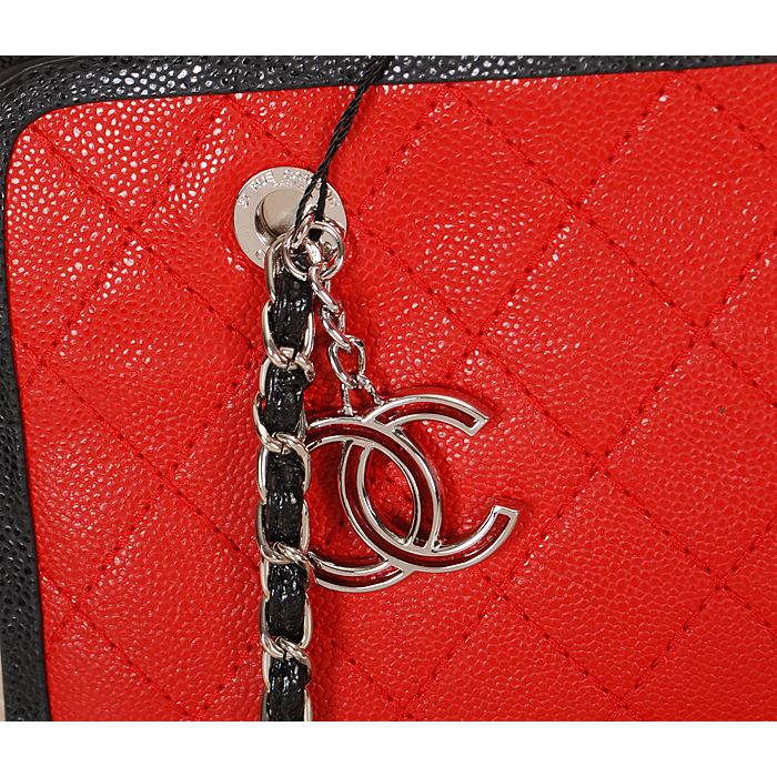 2014 Chanel Shopping Bag in Caviar leather A6869 Red&Black