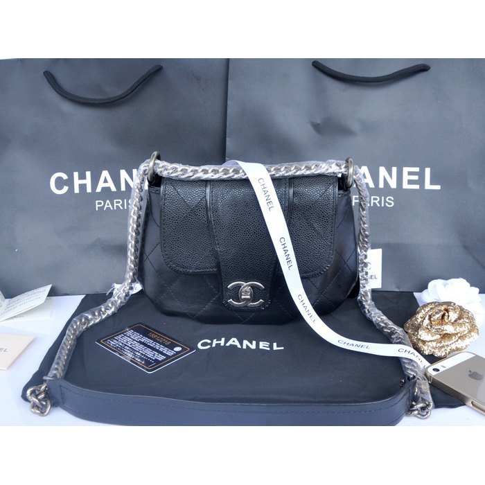 2014 Chanel Shoulder Bag Calfskin Leather A94741 Black