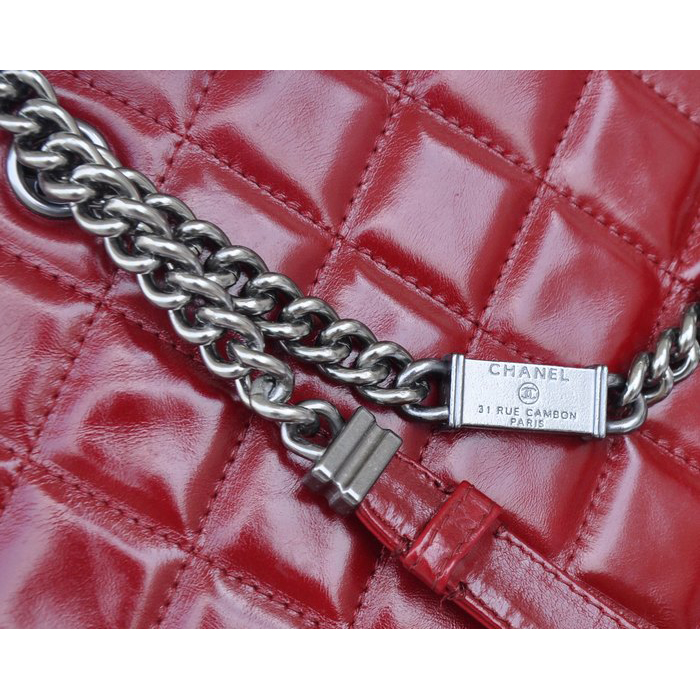 2014 Chanel Shoulder Bag Iridescent Leather A92525 Burgundy