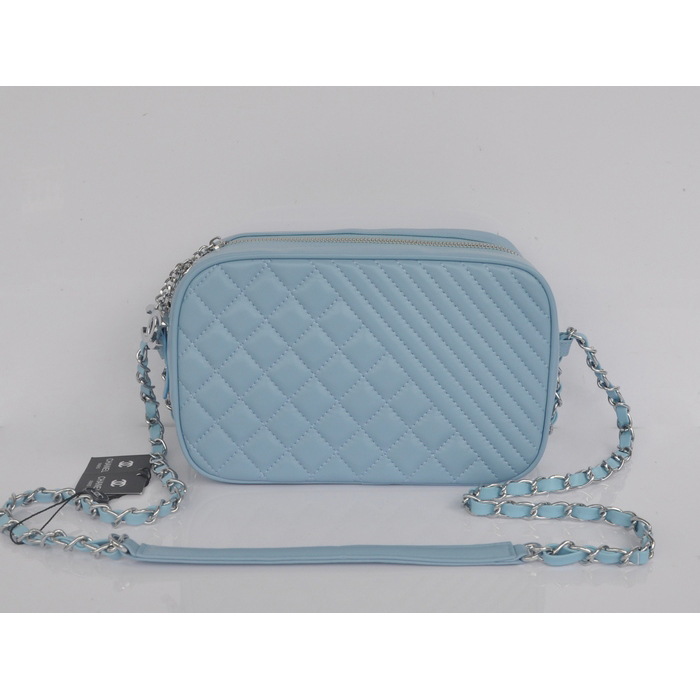 2014 Chanel Shoulder Bag Sheepskin Leather A5811 Light Blue