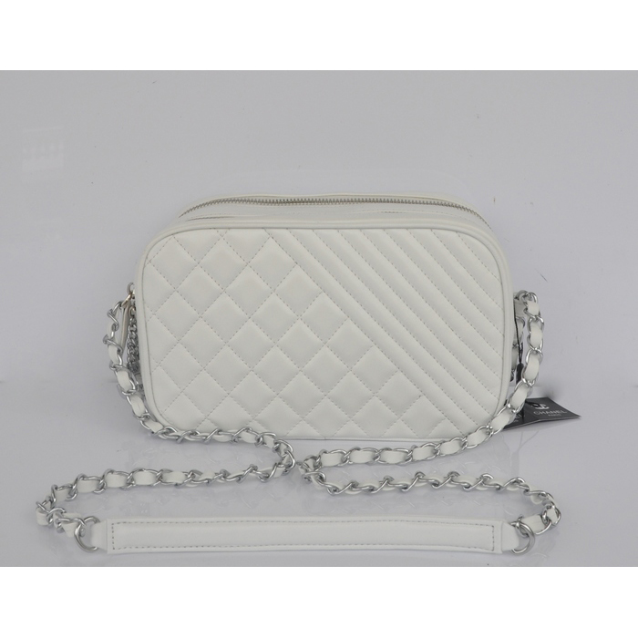 2014 Chanel Shoulder Bag Sheepskin Leather A5811 White