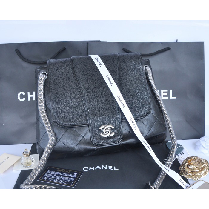 2014 Chanel Shoulder Bag in Calfskin Leather A94742 Black