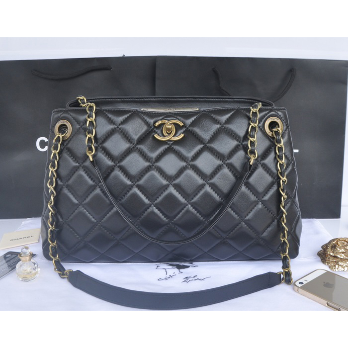 2014 Chanel Shoulder Bag in Sheepskin Leather A49331 Black