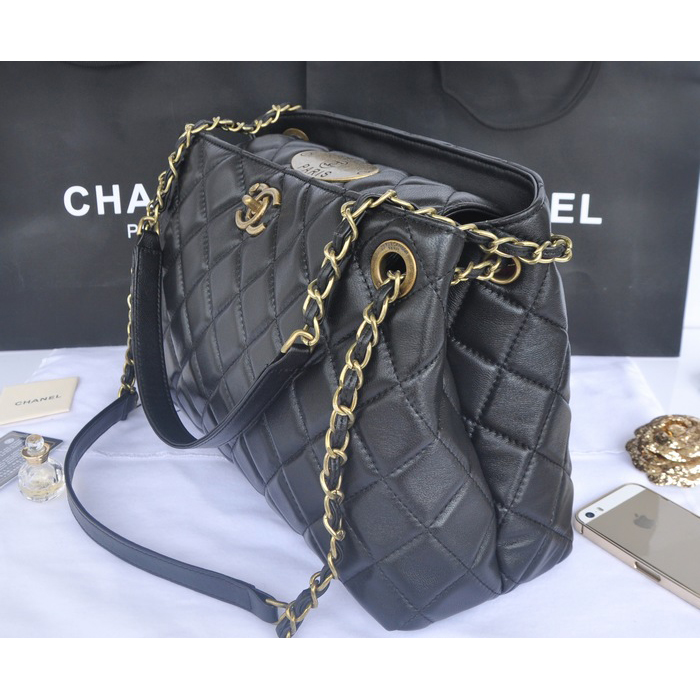 2014 Chanel Shoulder Bag in Sheepskin Leather A49331 Black