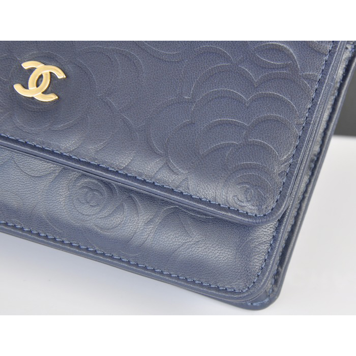 2014 Chanel WOC mini bags Original Camellia Leather A93301 Royal