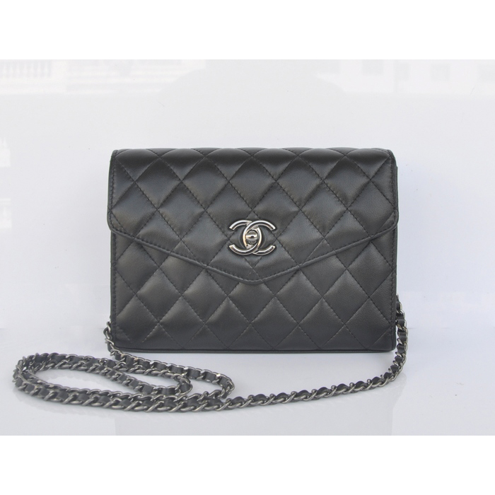 2014 Chanel mini Flap Bag Sheepskin Leather A33818 Black