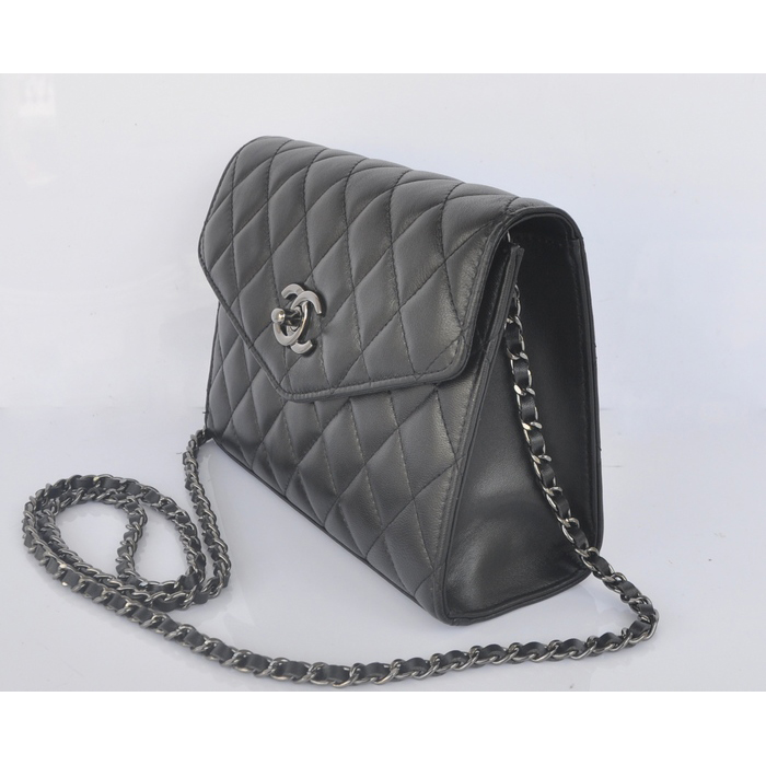 2014 Chanel mini Flap Bag Sheepskin Leather A33818 Black