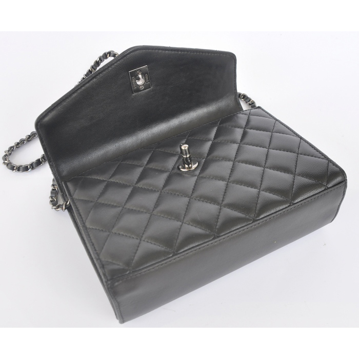 2014 Chanel mini Flap Bag Sheepskin Leather A33818 Black