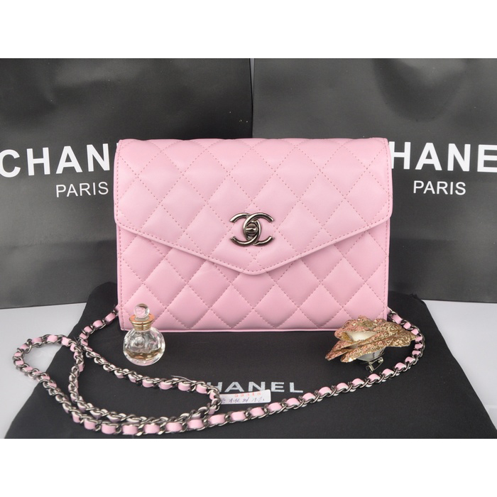 2014 Chanel mini Flap Bag Sheepskin Leather A33818 Pink