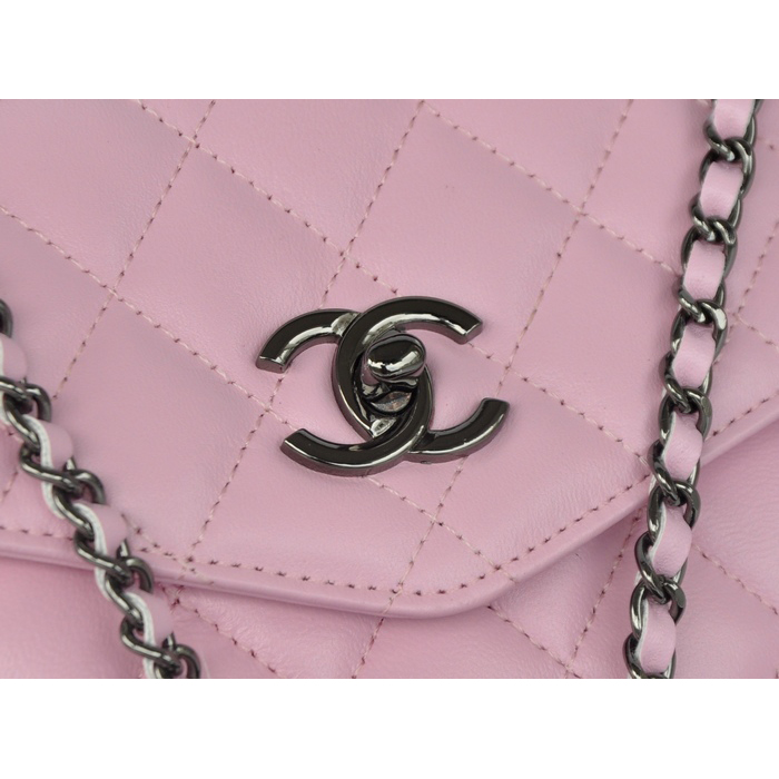 2014 Chanel mini Flap Bag Sheepskin Leather A33818 Pink