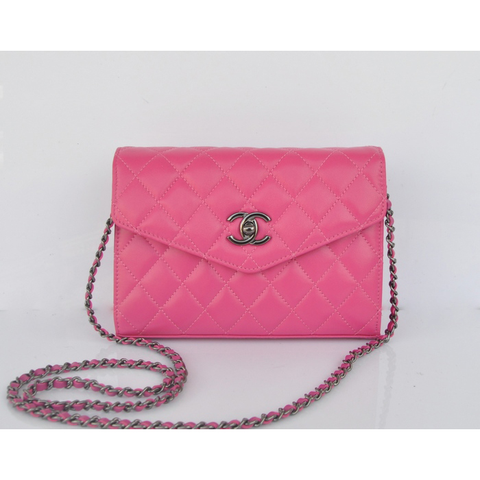 2014 Chanel mini Flap Bag Sheepskin Leather A33818 Rose