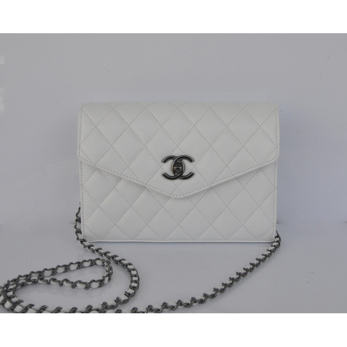 2014 Chanel mini Flap Bag Sheepskin Leather A33818 White