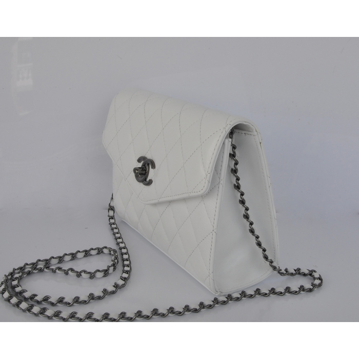 2014 Chanel mini Flap Bag Sheepskin Leather A33818 White