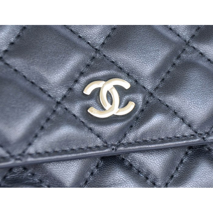 2014 Chanel plaid butterfly flap bag A668389 in Black