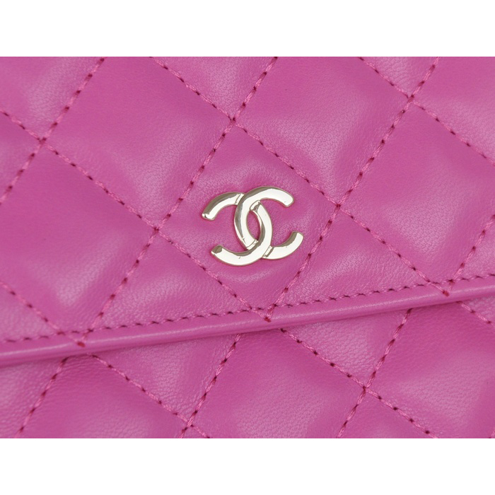 2014 Chanel plaid butterfly flap bag A668389 in Pink