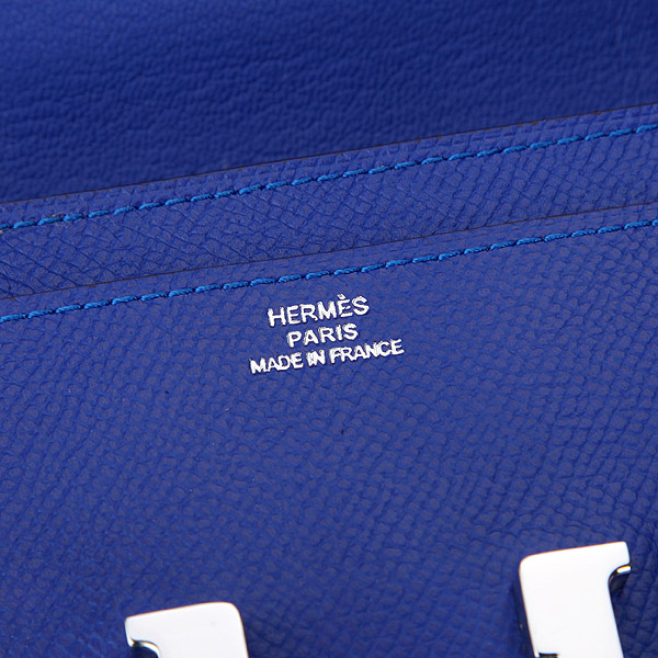 2014 Hermes Constance Long Wallets Original Calfskin Leather A909 Blue