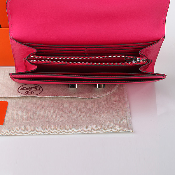 2014 Hermes Constance Long Wallets Original Calfskin Leather A909 Peach