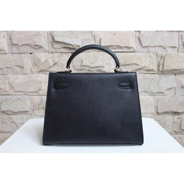 2014 Hermes Kelly 28cm Epsom Leather Bag Black with Gold hardware