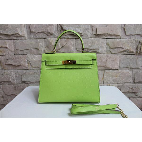 2014 Hermes Kelly 28cm Epsom Leather Bag Green with Gold hardware