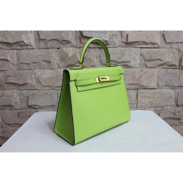 2014 Hermes Kelly 28cm Epsom Leather Bag Green with Gold hardware