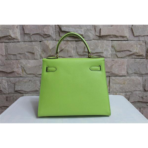 2014 Hermes Kelly 28cm Epsom Leather Bag Green with Gold hardware