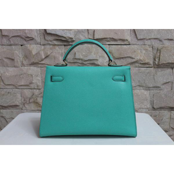 2014 Hermes Kelly 28cm Epsom Leather Bag Lake Green with Gold hardware