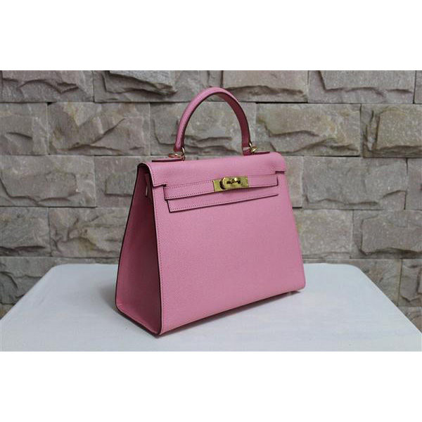 2014 Hermes Kelly 28cm Epsom Leather Bag Pink with Gold hardware