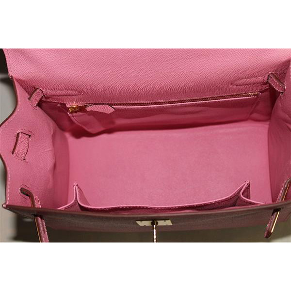 2014 Hermes Kelly 28cm Epsom Leather Bag Pink with Gold hardware