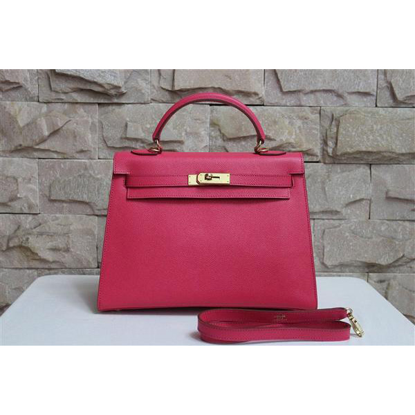 2014 Hermes Kelly 28cm Epsom Leather Bag Rose with Gold hardware