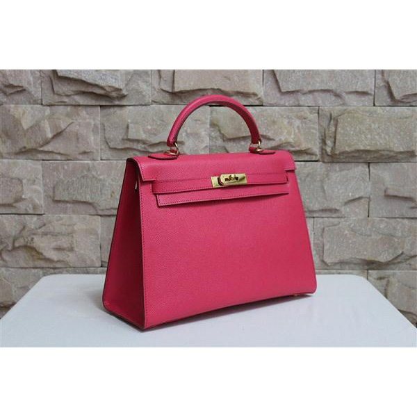 2014 Hermes Kelly 28cm Epsom Leather Bag Rose with Gold hardware