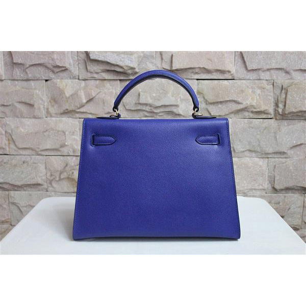 2014 Hermes Kelly 28cm Epsom Leather Bag RoyalBlue with Gold hardware