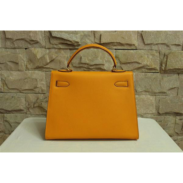 2014 Hermes Kelly 28cm Togo Leather Bag Yellow with Gold hardware