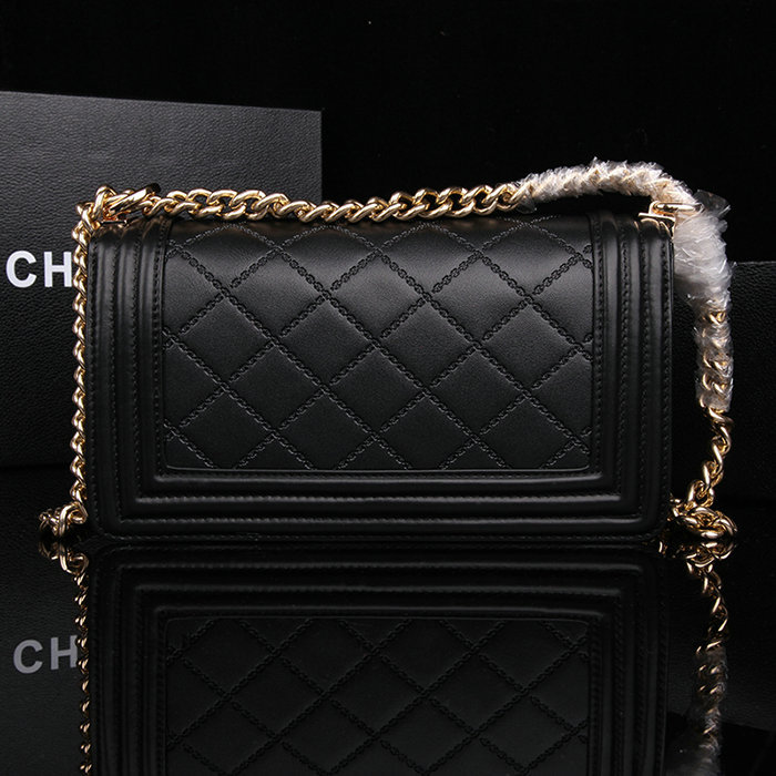 2014 Le Boy Chanel Flap Shoulder Bag Original Calf Leather A67086 Black