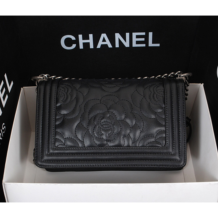 2014 Le Boy Chanel Flap Shoulder Bag Original Lambskin Leather A6751 Black