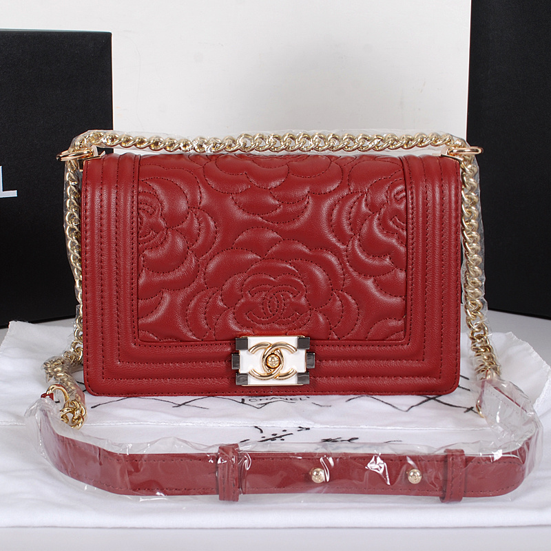 2014 Le Boy Chanel Flap Shoulder Bag Original Leather A68915 Claret