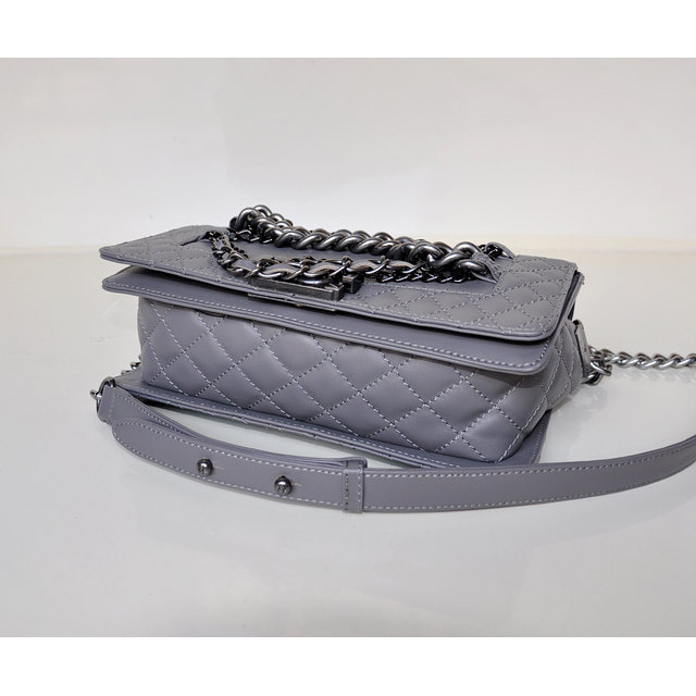 2014 Le Boy Chanel Flap Shoulder Bag in Calfskin Leather A67919 Gray