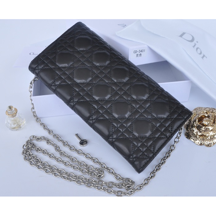 2014 Miss Dior Original leather wallet 3401 in Black