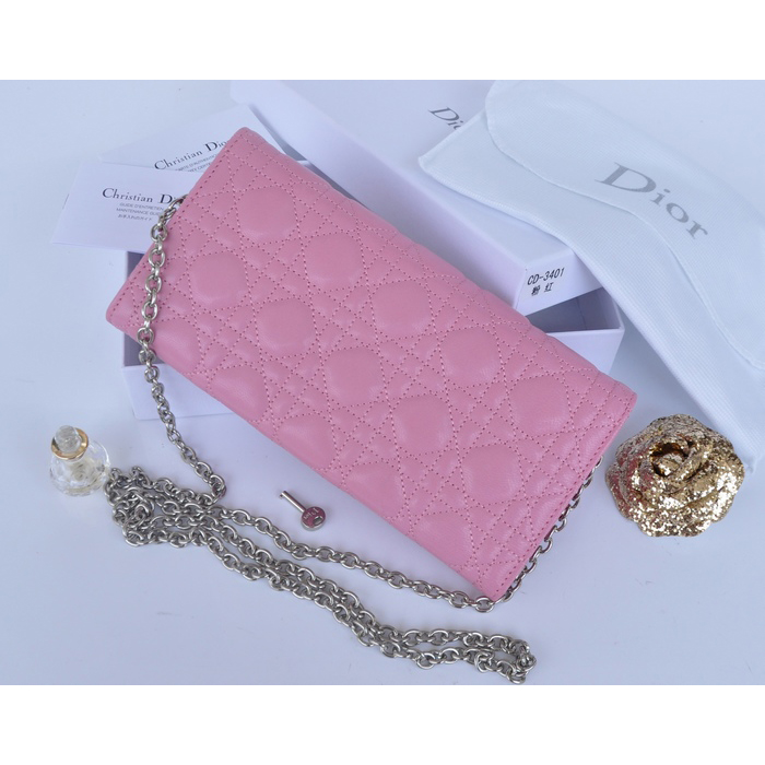 2014 Miss Dior Original leather wallet 3401 in Pink