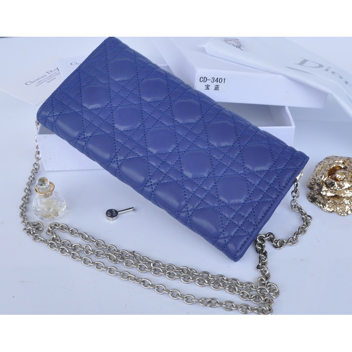 2014 Miss Dior Original leather wallet 3401 in Royalblue