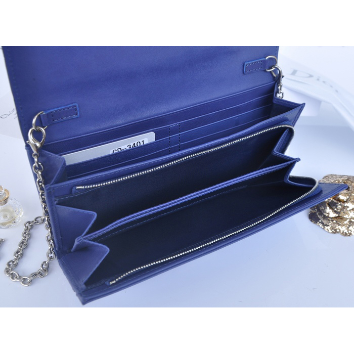 2014 Miss Dior Original leather wallet 3401 in Royalblue