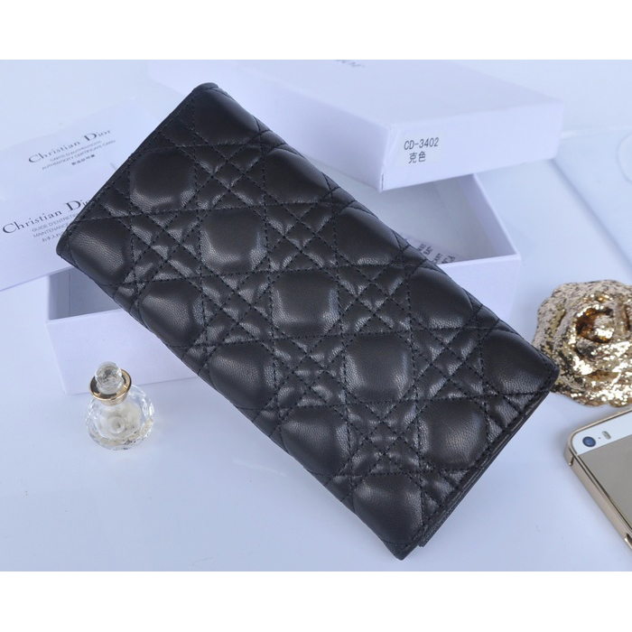 2014 Miss Dior Original leather wallet 3402 in Black