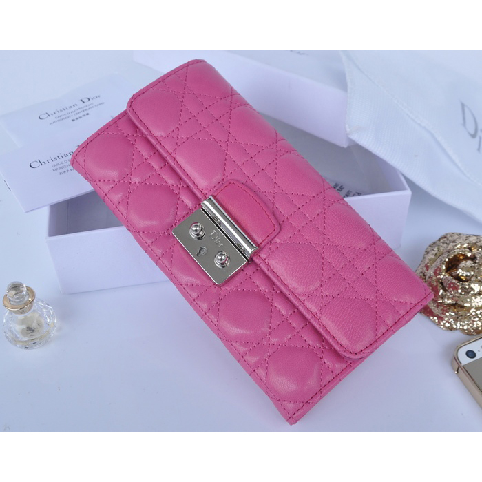 2014 Miss Dior Original leather wallet 3402 in Peach