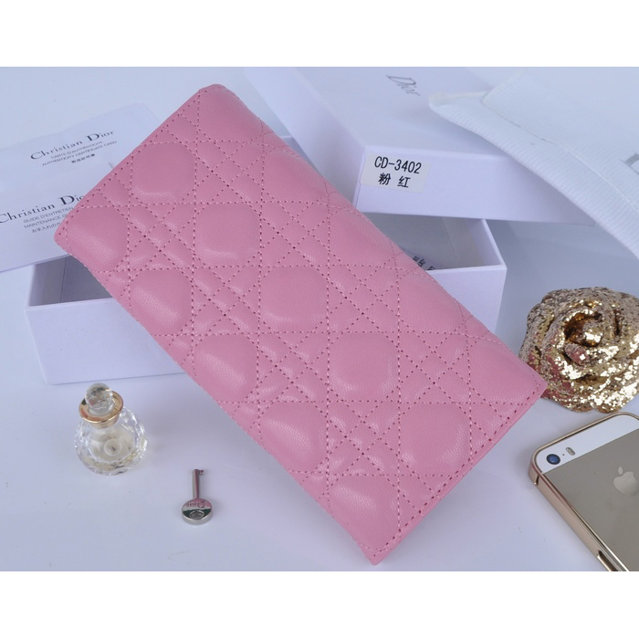 2014 Miss Dior Original leather wallet 3402 in Pink