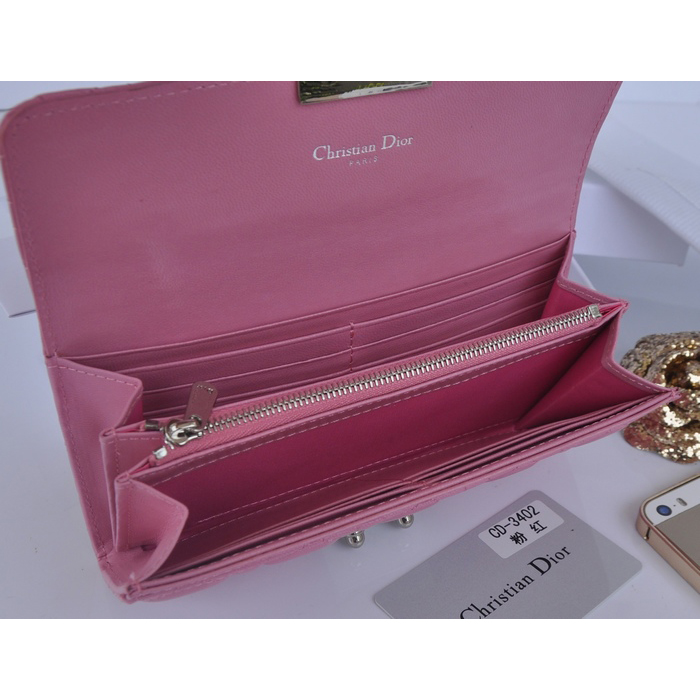 2014 Miss Dior Original leather wallet 3402 in Pink