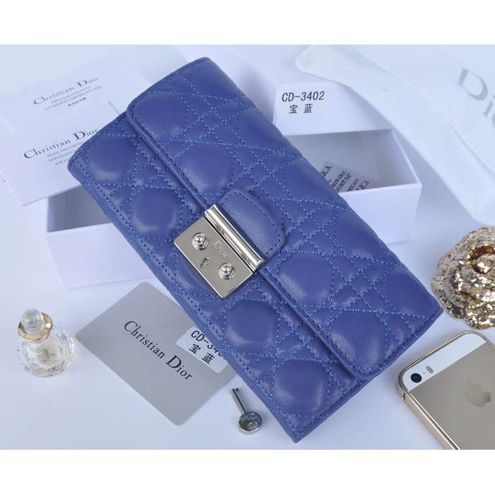 2014 Miss Dior Original leather wallet 3402 in Royalblue