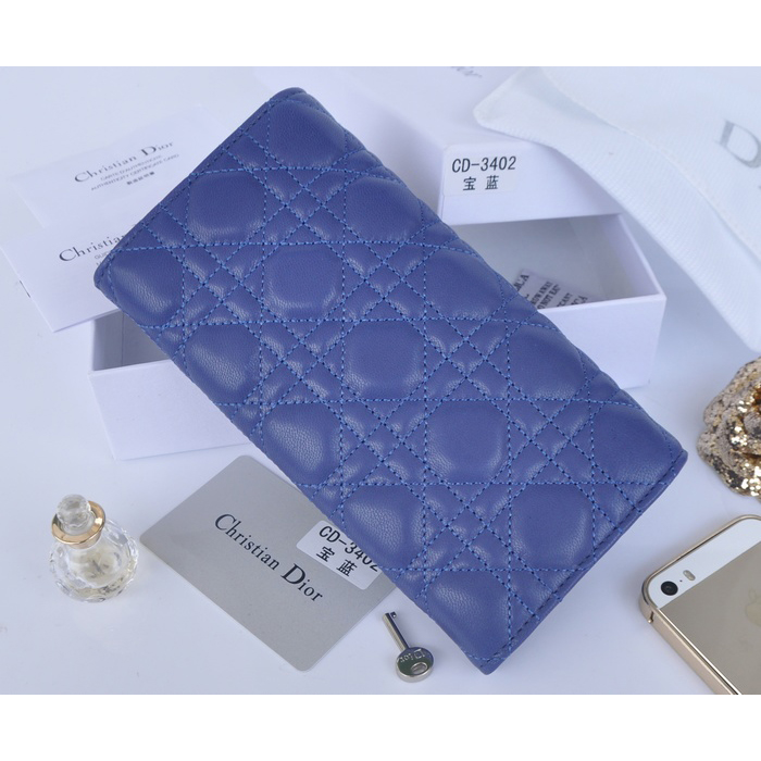 2014 Miss Dior Original leather wallet 3402 in Royalblue